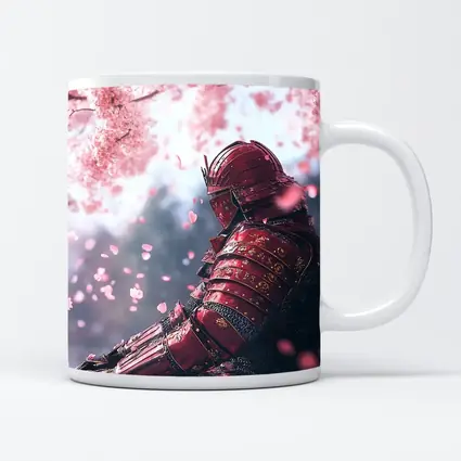 Red Samurai Armor Cherry Blossom Petals