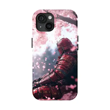 Red Samurai Armor Cherry Blossom Petals