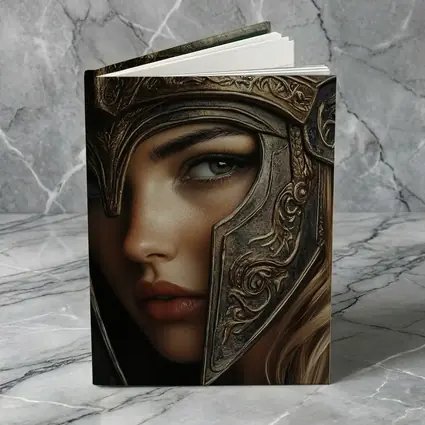 Female Warrior Dark Fantasy Ornate Helmet Portrait