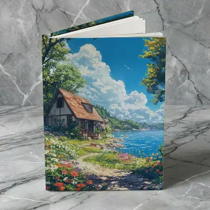 Anime Cottage By Flower Garden Coastal View