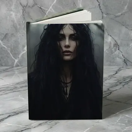 Dark Gothic Woman Misty Forest Portrait