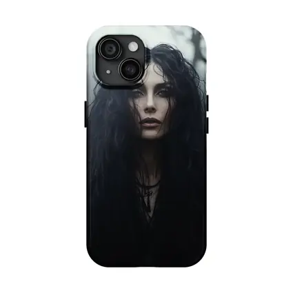 Dark Gothic Woman Misty Forest Portrait