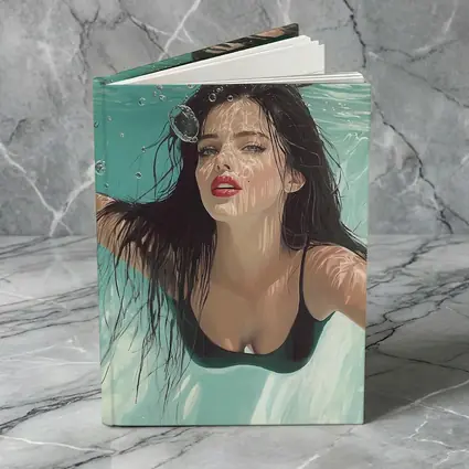 Woman Underwater Pool Digital Art Portrait