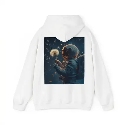 Astronaut Holding Dandelion in Starry Space