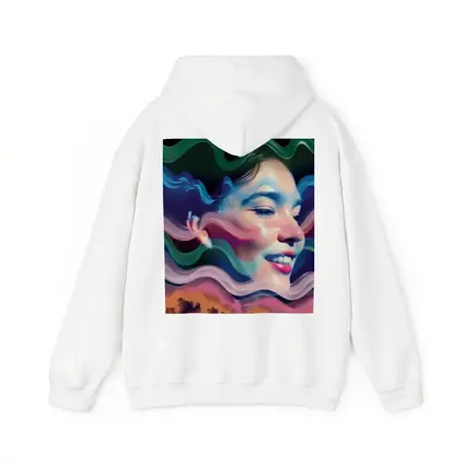 Woman Face Surreal Colorful Wave Art
