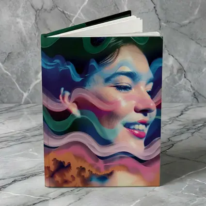 Woman Face Surreal Colorful Wave Art