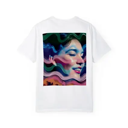Woman Face Surreal Colorful Wave Art