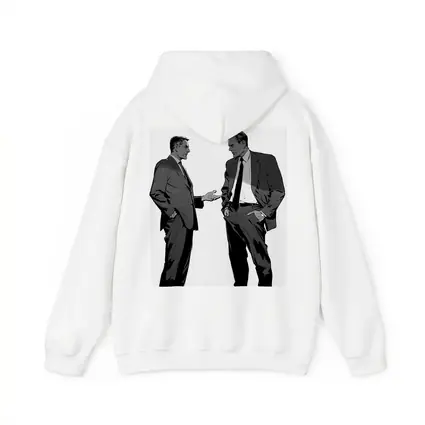 Two Businessmen Talking Grayscale Illustration Art