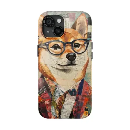 Shiba Inu Dog Collage Newspaper Background Art