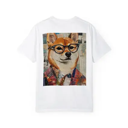 Shiba Inu Dog Collage Newspaper Background Art