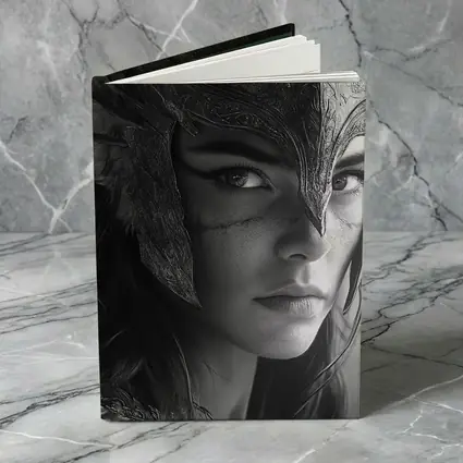Warrior Woman Viking Helmet Black White