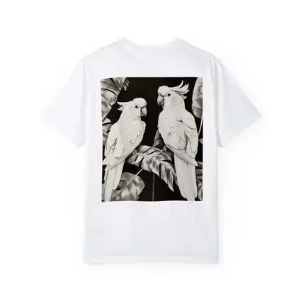Two White Cockatoos Black and White Art