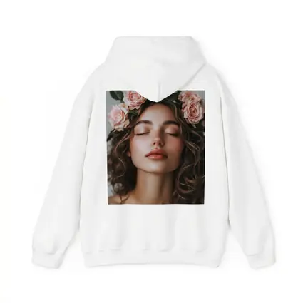 Woman With Pink Roses Flower Crown