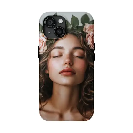 Woman With Pink Roses Flower Crown