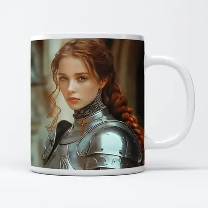 Young Female Knight Silver Armor Castle