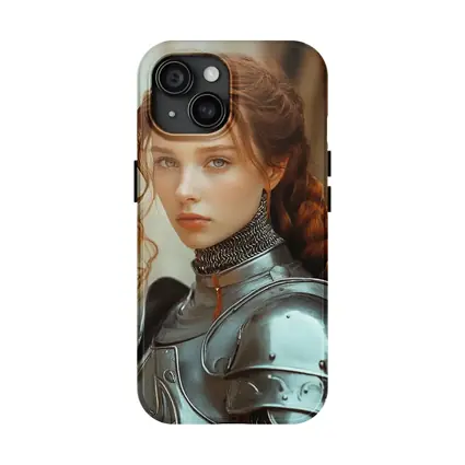 Young Female Knight Silver Armor Castle