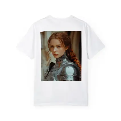 Young Female Knight Silver Armor Castle