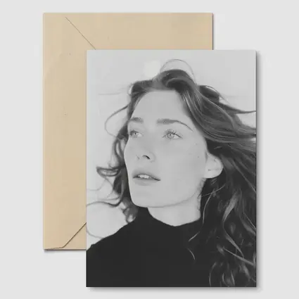 Black and White Woman Portrait Windy Hair