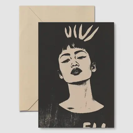 Bold Woman Portrait Dark Graphic Art