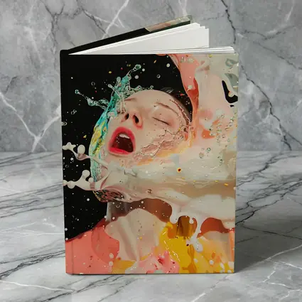 Woman Surreal Liquid Splash Colorful Art