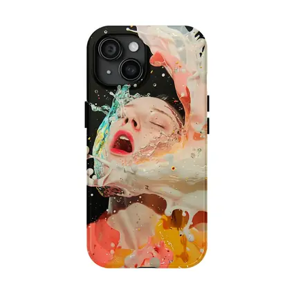 Woman Surreal Liquid Splash Colorful Art