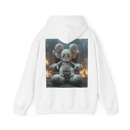 KAWS Figure Throne Surrounded By Fire