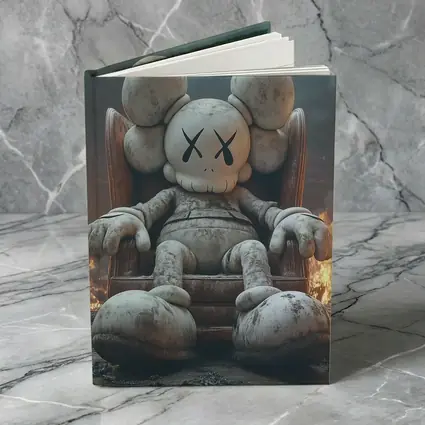 KAWS Figure Throne Surrounded By Fire