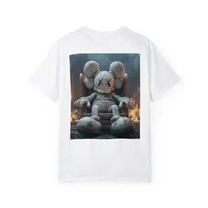 KAWS Figure Throne Surrounded By Fire