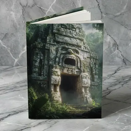 Ancient Mayan Temple Entrance Dense Jungle
