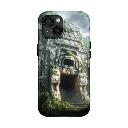 Ancient Mayan Temple Entrance Dense Jungle