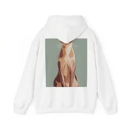 Tonkinese Cat Illustration Sage Green Background