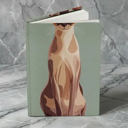 Tonkinese Cat Illustration Sage Green Background