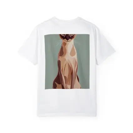 Tonkinese Cat Illustration Sage Green Background