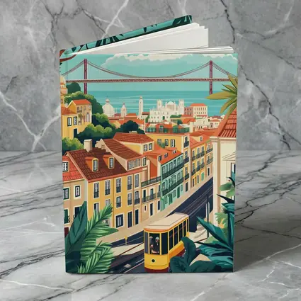 Lisbon City Tram Illustration Travel Art