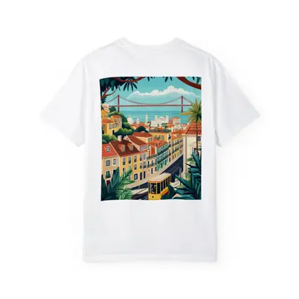 Lisbon City Tram Illustration Travel Art