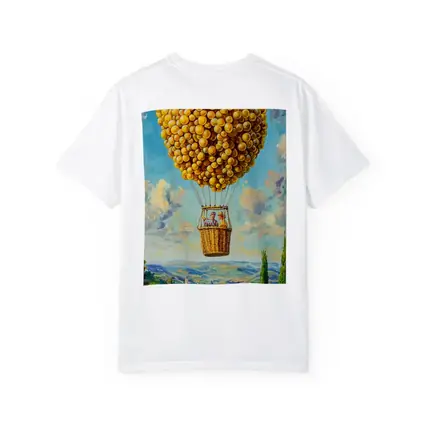 Lemon Hot Air Balloon Over Tuscan Village