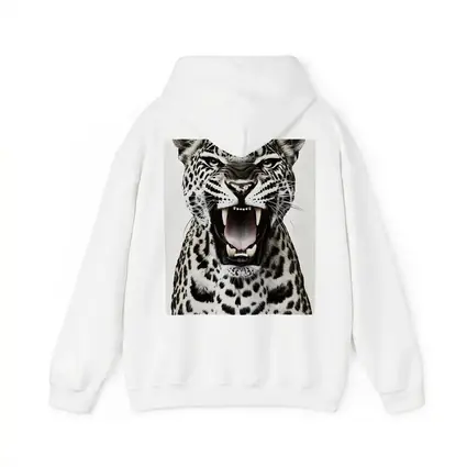 Roaring Leopard Close Up White Background