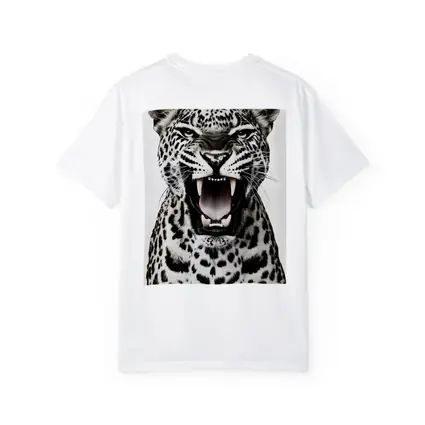 Roaring Leopard Close Up White Background