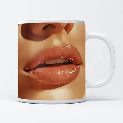 Close Up Glossy Lips Beauty Portrait Art