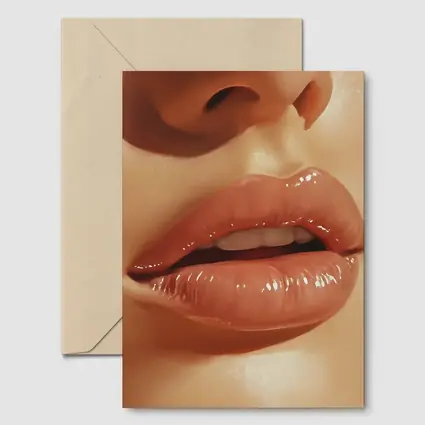 Close Up Glossy Lips Beauty Portrait Art