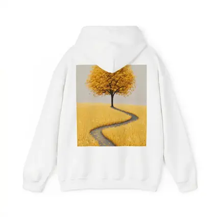 Golden Tree Winding Path Yellow Field