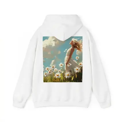 Woman in Daisy Field Oil Painting Art