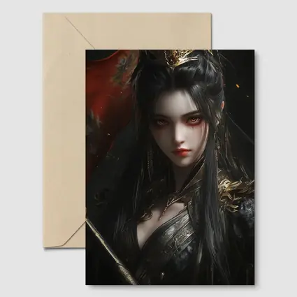 Dark Fantasy Warrior Queen Gold Dragon Crown