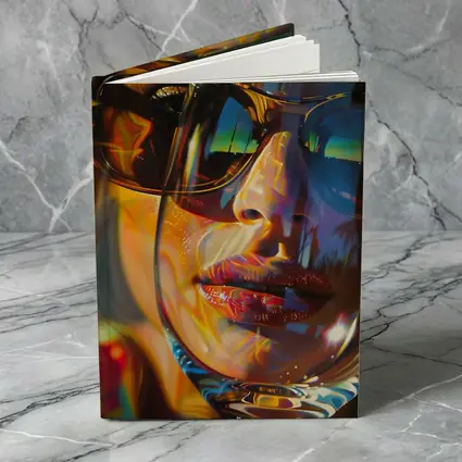 Colorful Woman Face Psychedelic Sunglasses Portrait