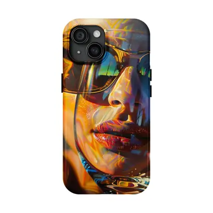 Colorful Woman Face Psychedelic Sunglasses Portrait