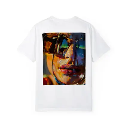 Colorful Woman Face Psychedelic Sunglasses Portrait