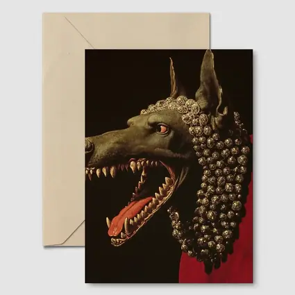 Dark Wolf Head Gold Jewels Dark Background