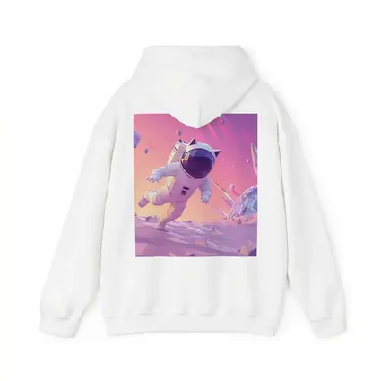 Cartoon Astronaut Cat Running On Alien Planet