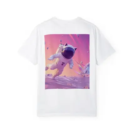Cartoon Astronaut Cat Running On Alien Planet