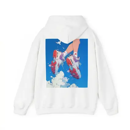 Nike Sneakers Floating Above Blue Sky